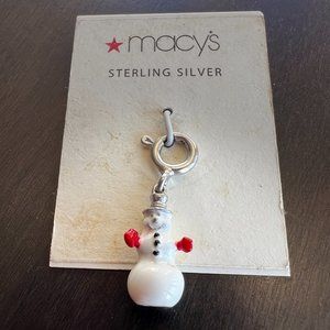 Macy's Sterling Silver Snowman Charm Pendant for necklace or bracelet